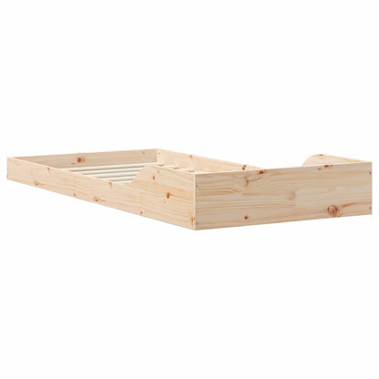 Bed Frame Natural 90 x 190 cm Solid Pine Wood