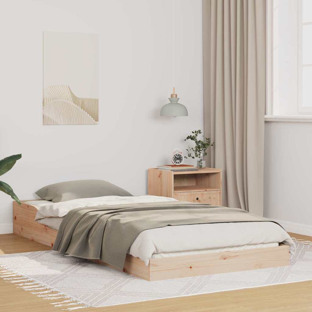 Bed Frame Natural 80 x 210 cm Solid Pine Wood