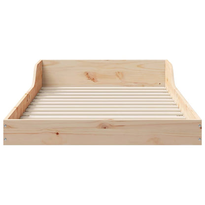Bed Frame Natural 100 x 210 cm Solid Pine Wood