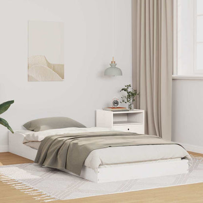 Bed Frame White 100 x 210 cm Solid Pine Wood