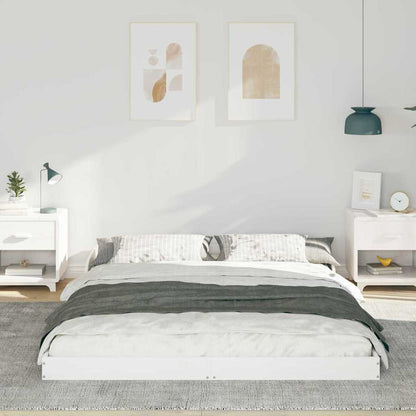 Bed Frame White 160 x 210 cm Solid Pine Wood