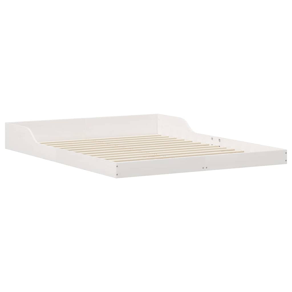 Bed Frame White 160 x 210 cm Solid Pine Wood