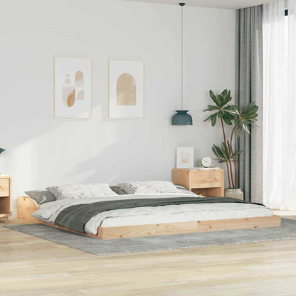 Bed Frame Brown 200 x 210 cm Solid Pine Wood