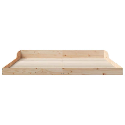 Bed Frame Brown 200 x 210 cm Solid Pine Wood