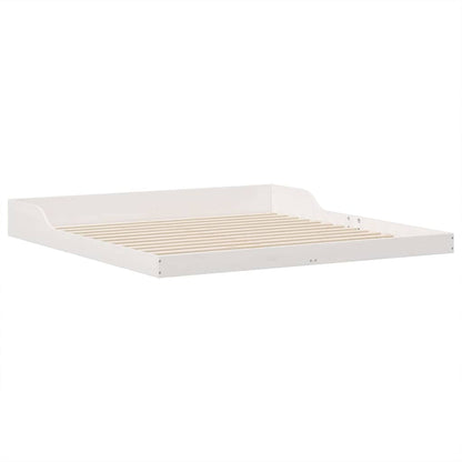 Bed Frame White 200 x 210 cm Solid Pine Wood