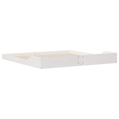 Bed Frame White 200 x 210 cm Solid Pine Wood