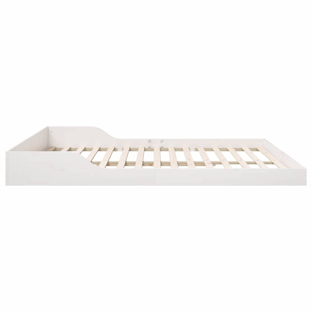 Bed Frame White 200 x 210 cm Solid Pine Wood