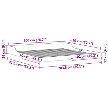 Bed Frame White 200 x 210 cm Solid Pine Wood