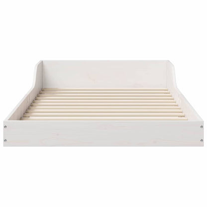 Bed Frame White 80 x 220 cm Solid Pine Wood