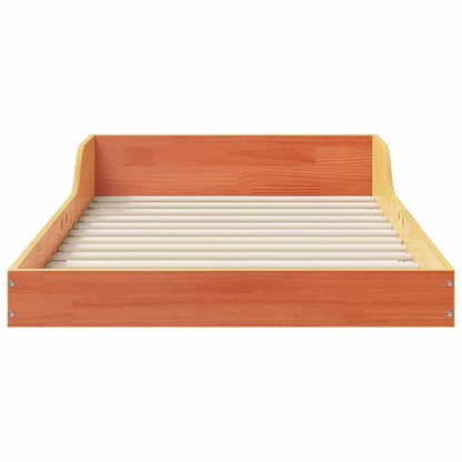 Bed Frame Wax Brown 90 x 220 cm Solid Pine Wood