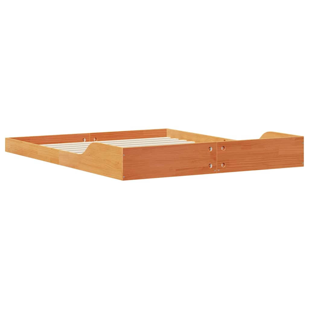 Bed Frame Wax Brown 140 x 220 cm Solid Pine Wood