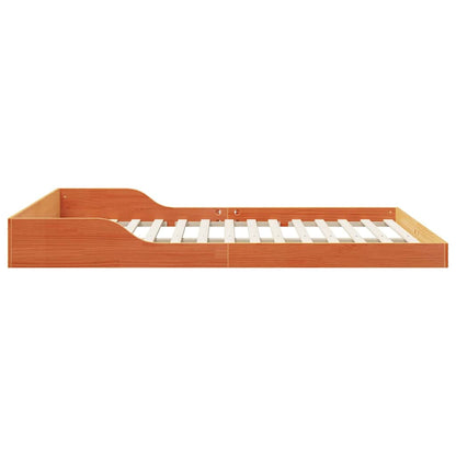 Bed Frame Wax Brown 140 x 220 cm Solid Pine Wood