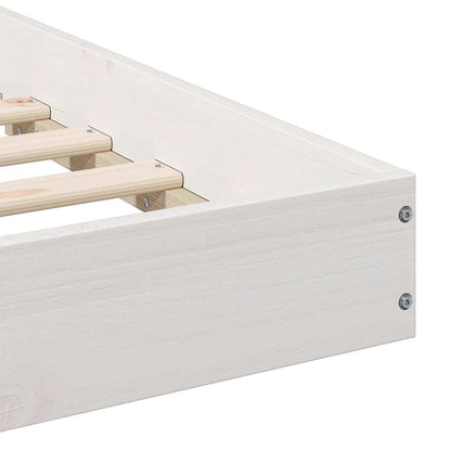 Bed Frame White 160 x 220 cm Solid Pine Wood