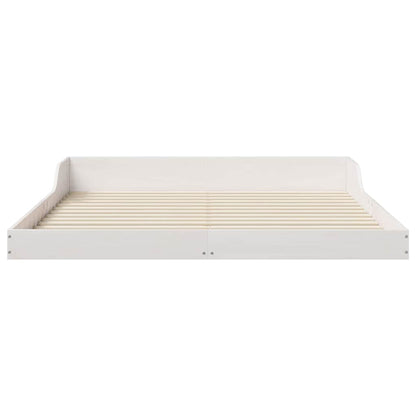 Bed Frame White 160 x 220 cm Solid Pine Wood