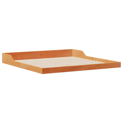 Bed Frame Wax Brown 200 x 220 cm Solid Pine Wood