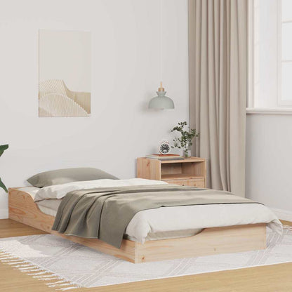 Bed Frame Brown 100 x 200 cm Solid Pine Wood