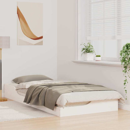 Bed Frame White 100 x 200 cm Solid Pine Wood