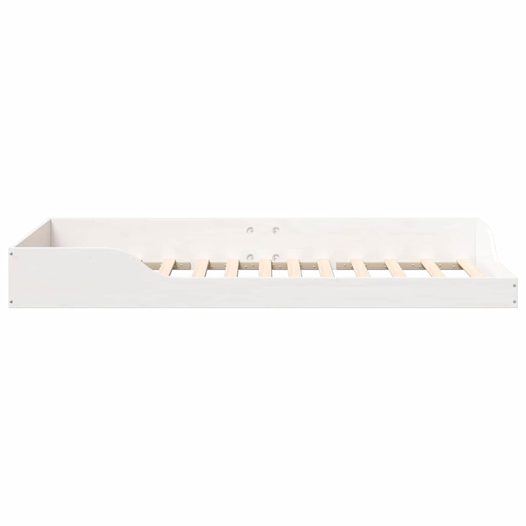 Bed Frame White 100 x 200 cm Solid Pine Wood