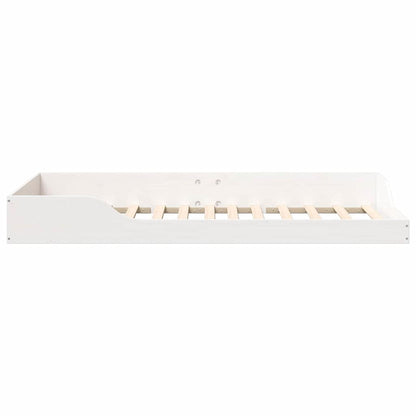 Bed Frame White 90 x 200 cm Solid Pine Wood
