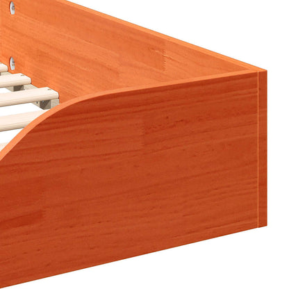 Bed Frame Wax Brown 90 x 200 cm Solid Pine Wood