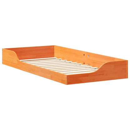 Bed Frame Wax Brown 80 x 200 cm Solid Pine Wood