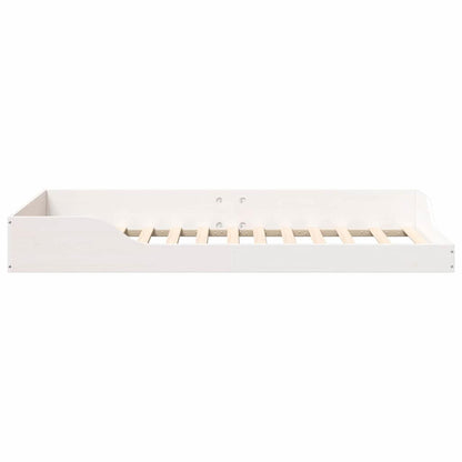 Bed Frame White 90 x 190 cm Solid Pine Wood
