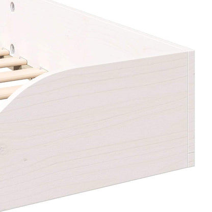 Bed Frame White 75 x 190 cm Solid Pine Wood