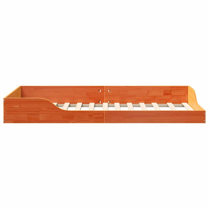 Bed Frame Wax Brown 75 x 190 cm Solid Pine Wood