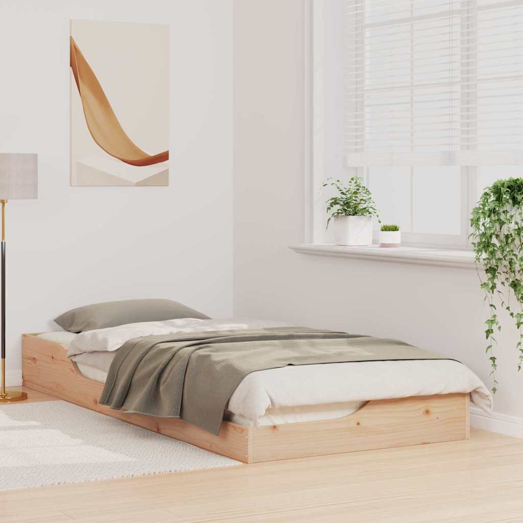 Bed Frame Brown 80 x 210 cm Solid Pine Wood