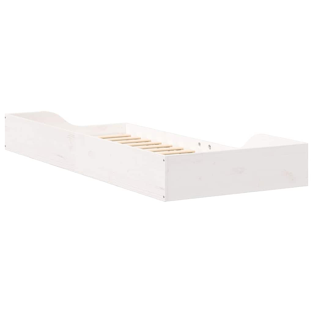 Bed Frame White 80 x 210 cm Solid Pine Wood