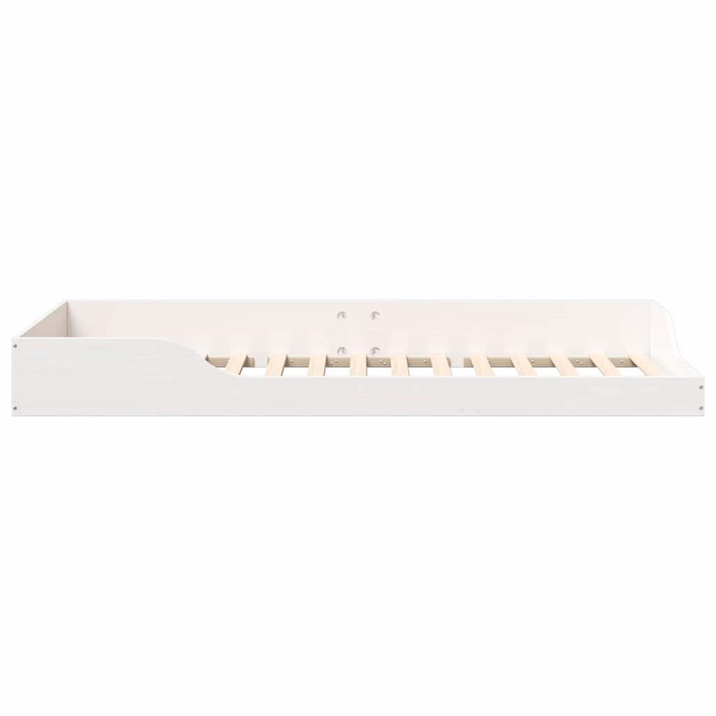 Bed Frame White 80 x 210 cm Solid Pine Wood