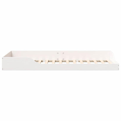 Bed Frame White 80 x 210 cm Solid Pine Wood