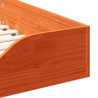 Bed Frame Wax Brown 80 x 210 cm Solid Pine Wood