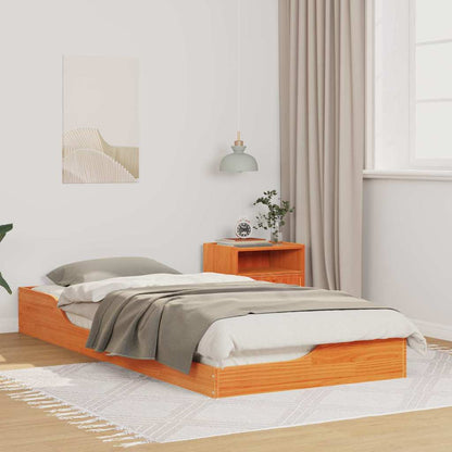 Bed Frame Wax Brown 80 x 210 cm Solid Pine Wood