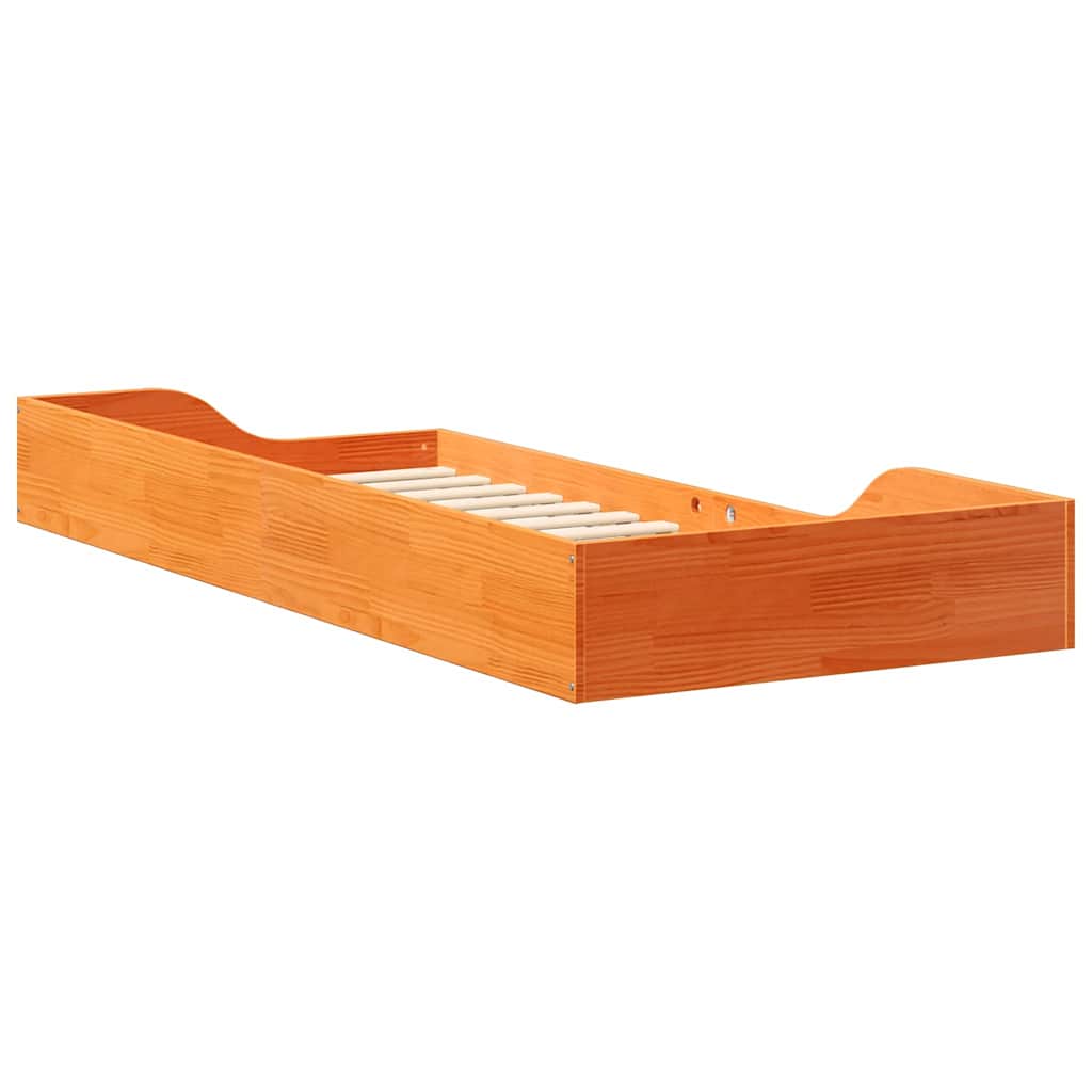 Bed Frame Wax Brown 80 x 210 cm Solid Pine Wood