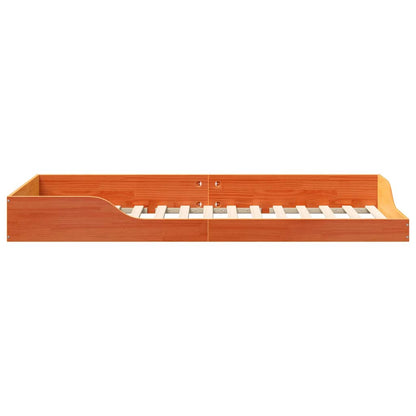 Bed Frame Wax Brown 80 x 210 cm Solid Pine Wood
