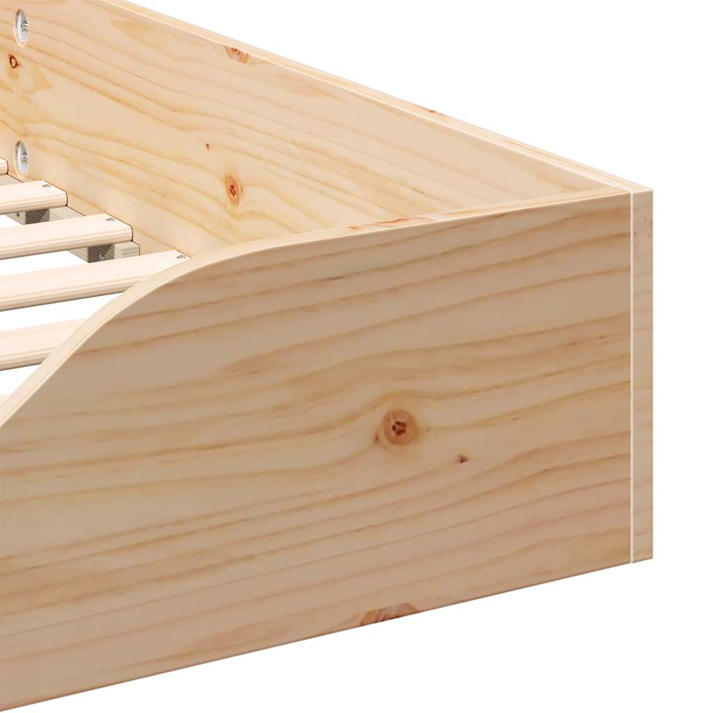 Bed Frame Brown 90 x 210 cm Solid Pine Wood