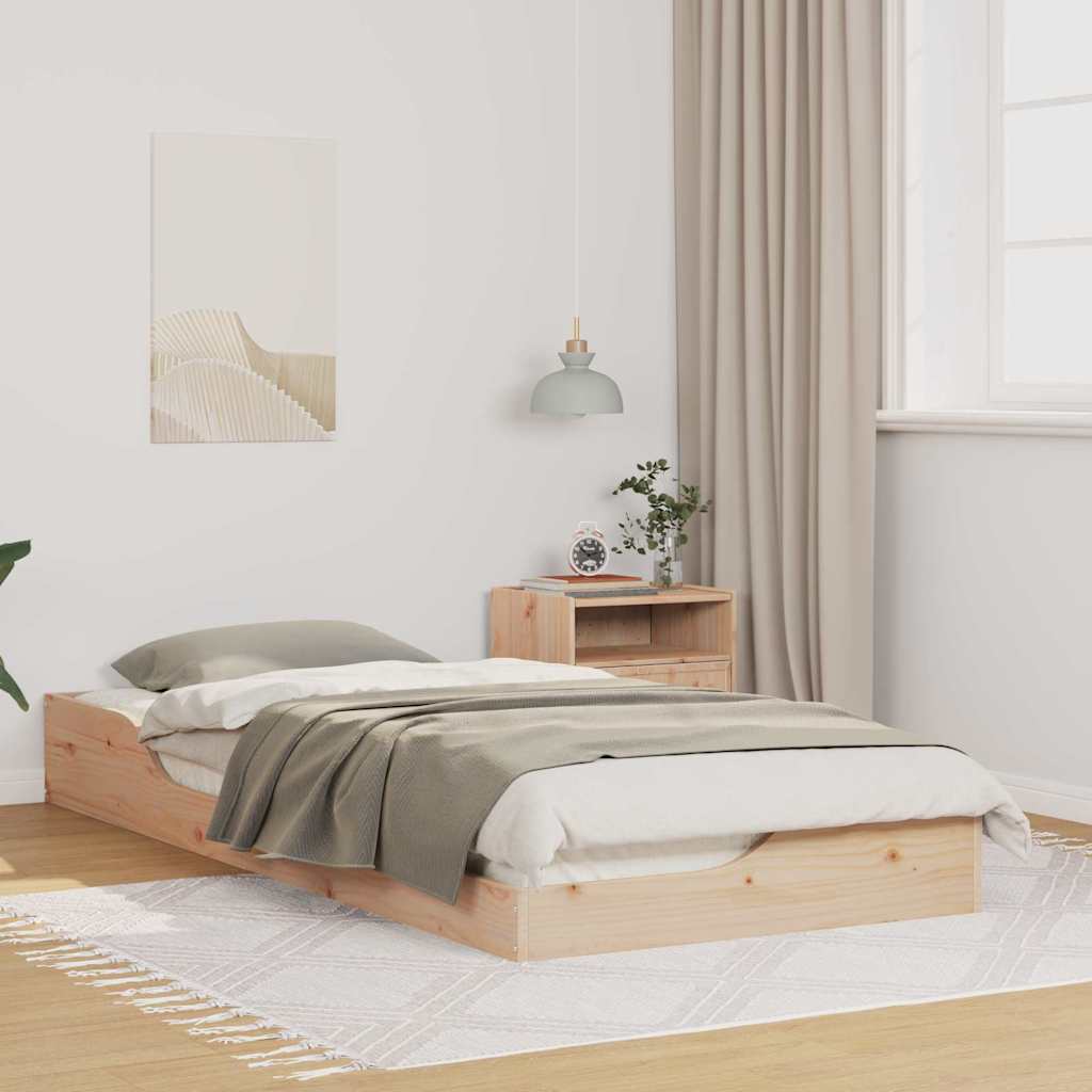 Bed Frame Brown 90 x 210 cm Solid Pine Wood