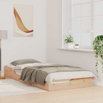 Bed Frame Brown 90 x 210 cm Solid Pine Wood