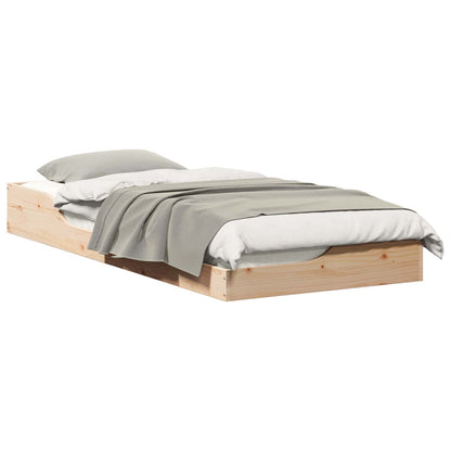 Bed Frame Brown 90 x 210 cm Solid Pine Wood