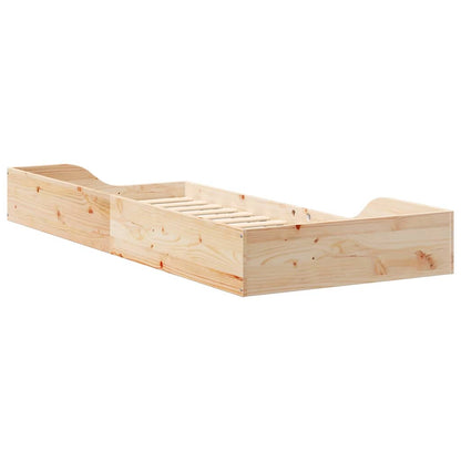 Bed Frame Brown 90 x 210 cm Solid Pine Wood