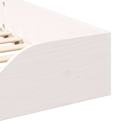 Bed Frame White 90 x 210 cm Solid Pine Wood