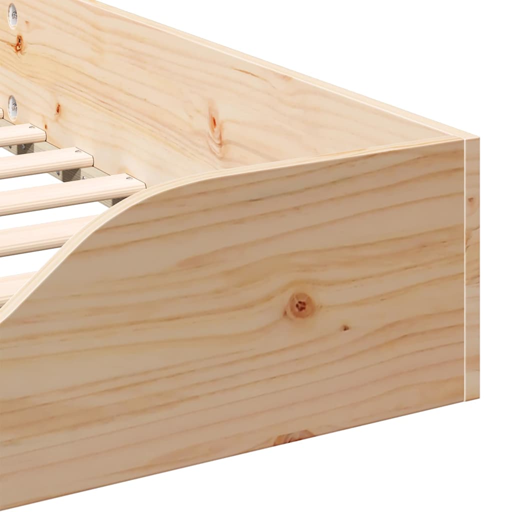 Bed Frame Brown 90 x 220 cm Solid Pine Wood