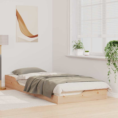 Bed Frame Brown 90 x 220 cm Solid Pine Wood