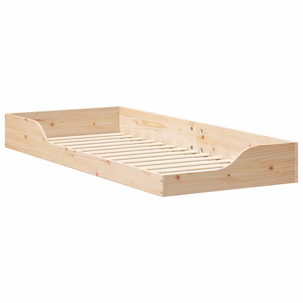 Bed Frame Brown 90 x 220 cm Solid Pine Wood