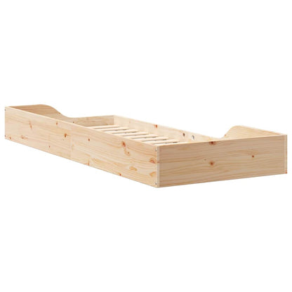Bed Frame Brown 90 x 220 cm Solid Pine Wood