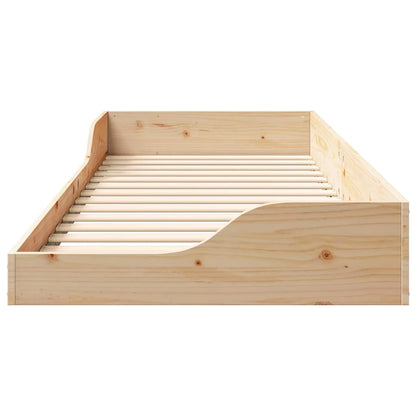 Bed Frame Brown 90 x 220 cm Solid Pine Wood