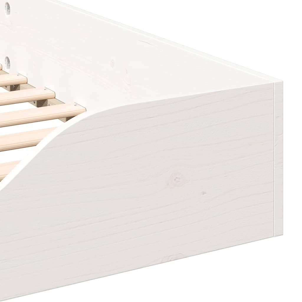 Bed Frame White 90 x 220 cm Solid Pine Wood
