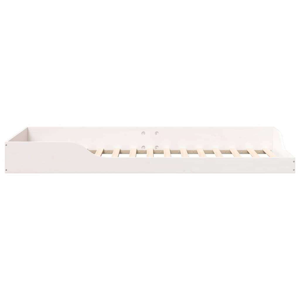 Bed Frame White 90 x 220 cm Solid Pine Wood