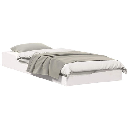 Bed Frame White 100 x 220 cm Solid Pine Wood